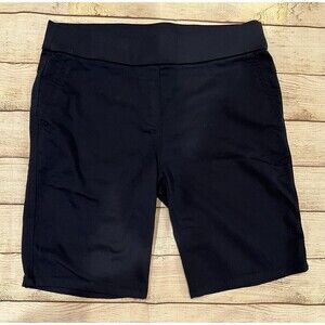 Briggs Navy Blue Modest Pull-on Bermuda Shorts Women's 8 petite